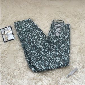 Aerie Teal Leopard Print High-Waist Leggings